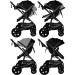 Set MamaLoes Marly Zwart/Zwart: Kinderwagen, Autostoel, Wieg, Schommel en Stoel