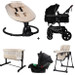 Set MamaLoes Marly Zwart/Beige: Kinderwagen, Autostoel, Wieg, Schommel en Stoel