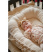 MamaLoes Soft Cotton Ecru Ruffle Babynest & Boxkleed