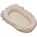 MamaLoes Soft Cotton Ecru Ruffle Babynest & Boxkleed