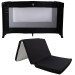 MamaLoes Soof Zwart Campingbed + Opvouwbaar Matras in Tas