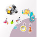 Momi Besto 3-in-1 Educatief Speelkleed/Ballenbak MAED00018