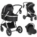 Moni Alina Black Onyx 3-in-1 Combi Kinderwagen incl. i-Size Autostoel 112065