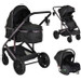 Moni All Road Black 3-in-1 Combi Kinderwagen incl. i-Size Autostoel 112018