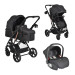 Moni Rafaello Black 3-in-1 Combi Kinderwagen Incl. i-Size Autostoel