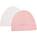 Petit Villain Extra Soft Maat 50/56 Uni Roze/wit Mutsjes 2 Stuks