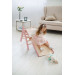 Luna Toys Roze Houten Klimrek met Glijbaan LU-36974