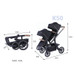 Titaniumbaby Solid Pollux Lush Black Tandem Duowagen met Reiswieg
