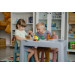 Teggi Grey/Old Rose/Turquoise Multifun 3-in-1 Tafel met Twee Stoeltjes TI-011-174